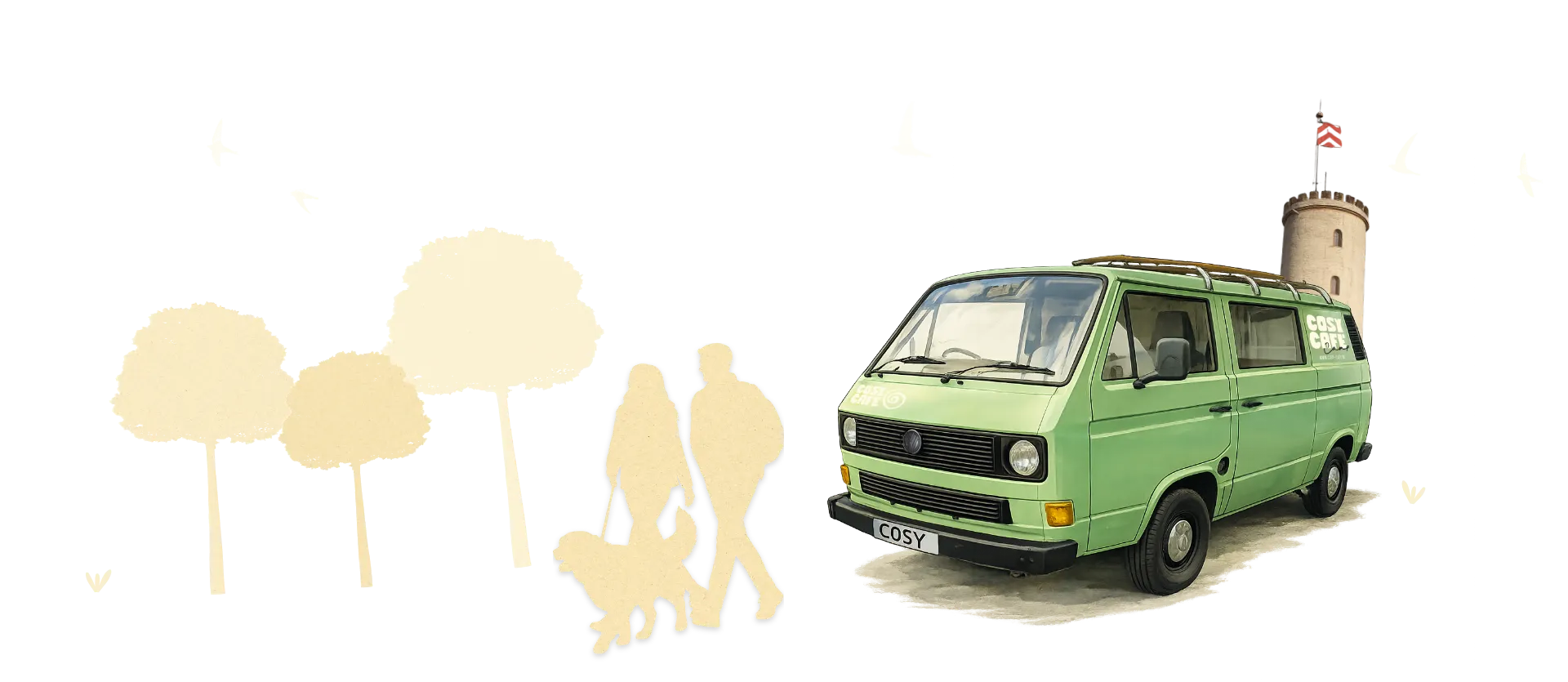 Der Cosy Café Bulli in der Natur